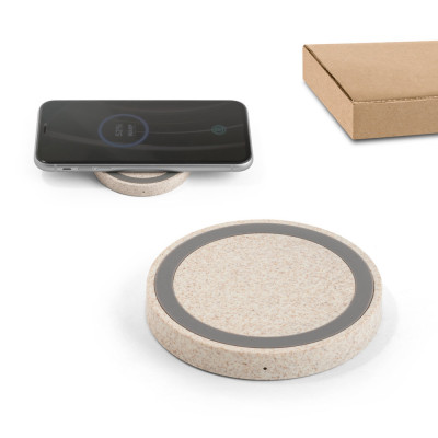 CUVIER. 15W wireless charger in recycled ABS (65 rABS) and wheat straw fiber (35)